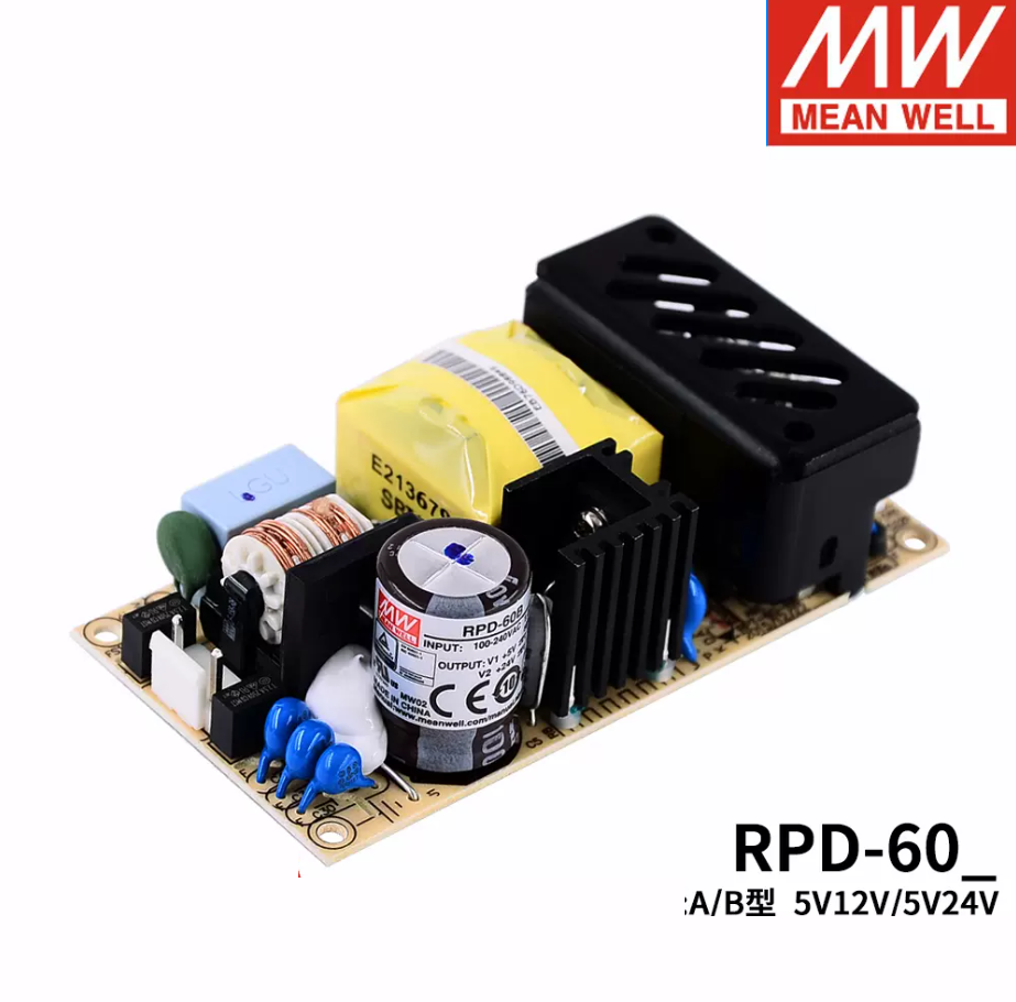 Mean Well  Switching power supply RPD-60B/60A Medical power supply PCB dual output 60W genuine guarantee