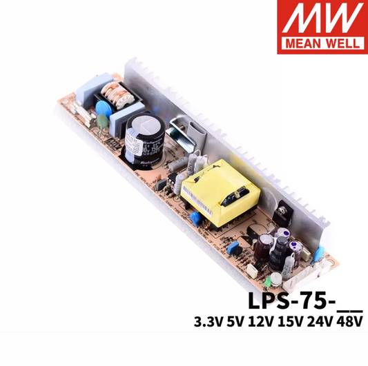 MEAN WELL  PCB bare board power supply LPS-75 5V12V24V48V 75W Compact narrow strip type 3.3V15V