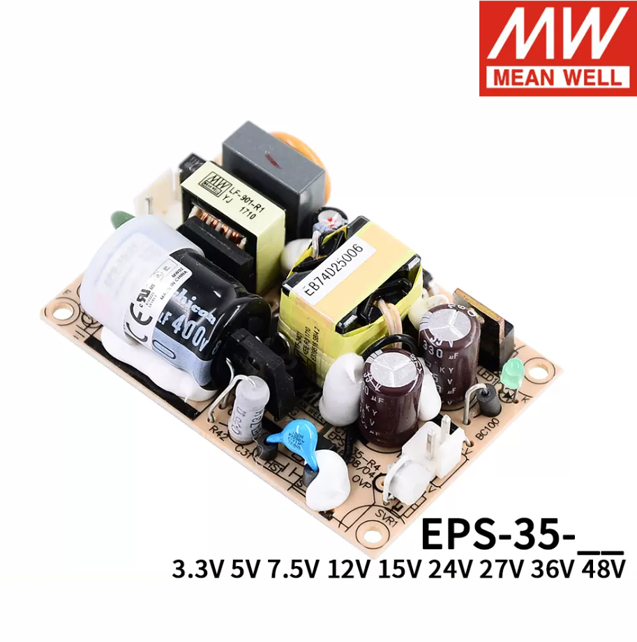 MEAN WELL  PCB power EPS-35-7.5 - / - 3.3/5/12/15/24 35 w for 48 v / 27/36 / low waste PS