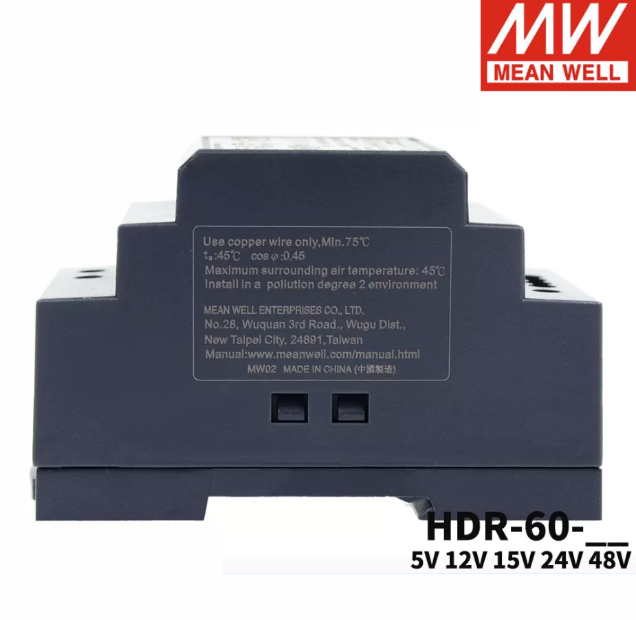 MEAN WELL HDR-60 rail type 5V/12V/24V switching power supply 15/48 rail type 60W DC DR60 transformer