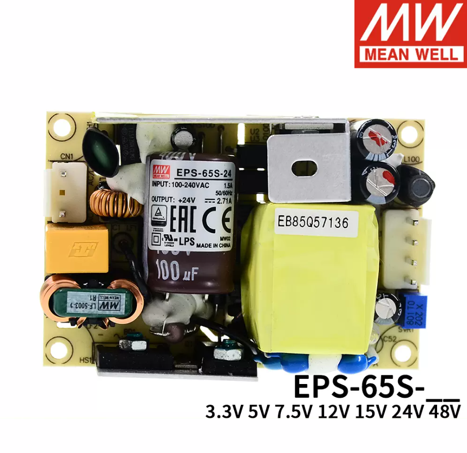 MEAN WELL Switching power supply EPS-65S-3.3/5/7.5/12/15/24/48V High efficiency bare board 65W PS