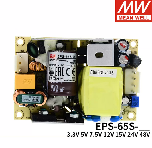 MEAN WELL Switching power supply EPS-65S-3.3/5/7.5/12/15/24/48V High efficiency bare board 65W PS