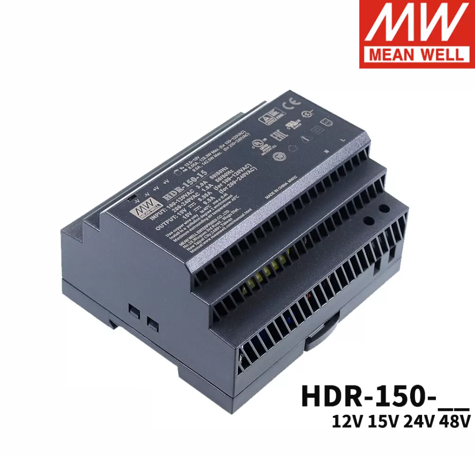 MEAN WELL Switching Power Supply New HDR-150 12/15/24/48V DC 150W step rail type