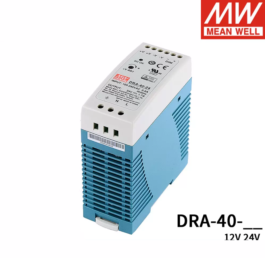 MEAN WELL 40W switching power supply DRA-40-12/24V DC adjustable constant current rail power supply