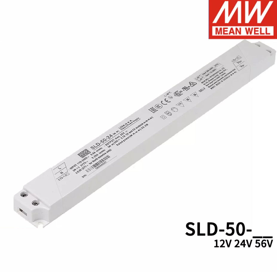 Ming Wei Power SRD-50-12/24/56V constant current constant voltage 50W ultra-thin strip LED linear lamp with transforme