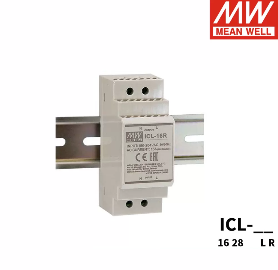 MEAN WELL Switching power supply ICL-16R/16L/28R/L AC surge current limiter rail type