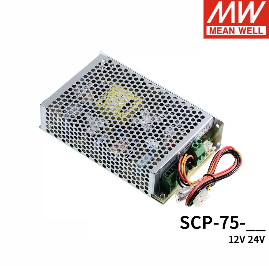 MEAN WELL  SCP-75-12/24 75W single output uninterruptible security power supply with temperature compensated floating charge