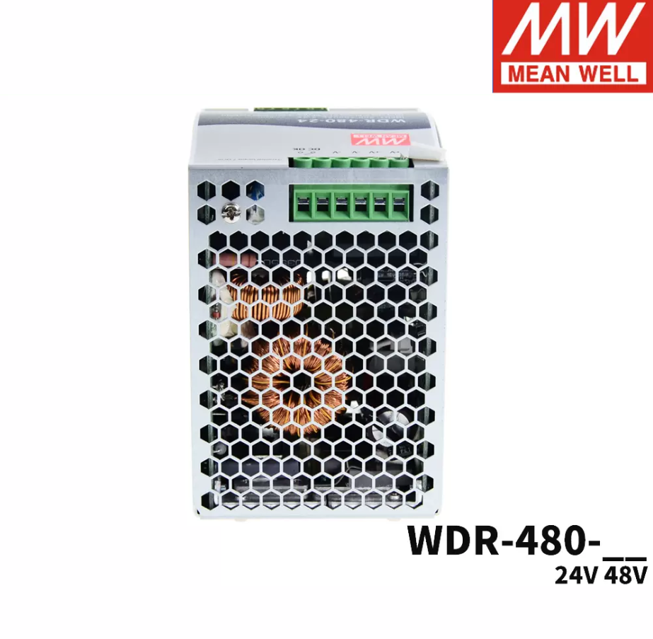 MEAN WELL  WDR-480 rail 480W switching power supply 220V/380V to 24V 48V MW industrial control PFC