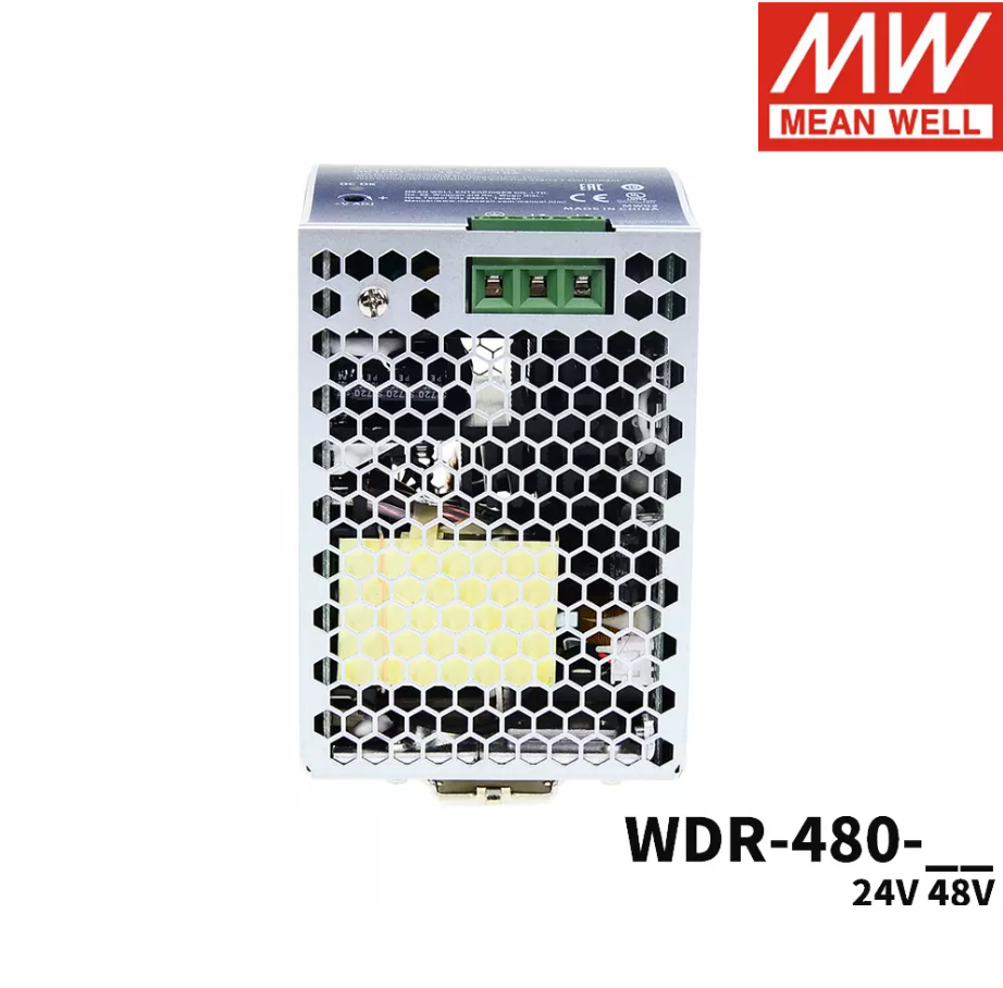 MEAN WELL  WDR-480 rail 480W switching power supply 220V/380V to 24V 48V MW industrial control PFC