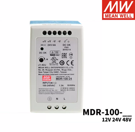 MEAN WELL Rail type switching power supply MDR-100 12/24/48V Small volume 100W plastic housing DR Monthly sales 96