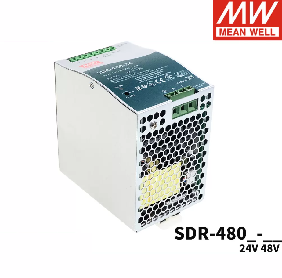 MEAN WELLSDR-480/480P/24/48V Guide DC Switching Power Supply 480W active PFC efficient