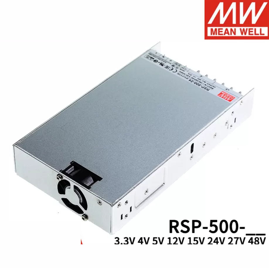 Mingwei RSP-500-24V/48V/12V/27V Thin 500W switching power supply 5V/15V/3.3V500W Single Output with PFC Function