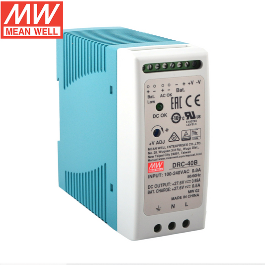 MEAN WELL  Switching power supply DRC-40A/40B Security DIN with UPS function 40W dual output