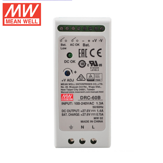 MEAN WELL  Switching power supply DRC-60A/60B Security DIN with UPS function 60W dual output