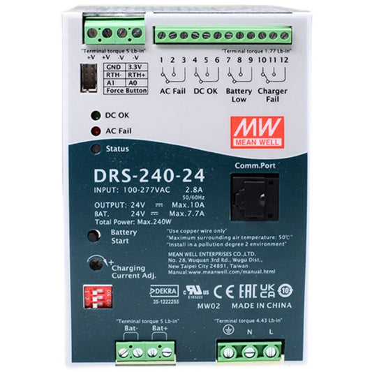 Taiwan Mingwei DRS-240-12/24/36/48V 240W intelligent safety guide power supply with UPS communication function