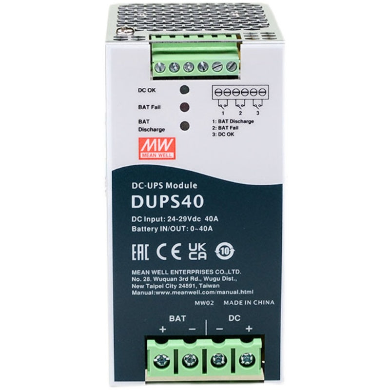 MEAN WELL DUPS20/DUPS40 Security Fire Emergency module 24V20A40A DC power supply DC UPS guide rail