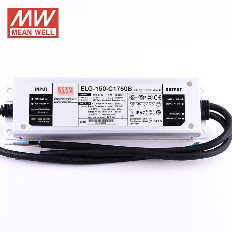 Mingwei ELG-150 Waterproof LED switching power supply 3Y 12/24/36/42/48/54 A/B/AB/DA/D2