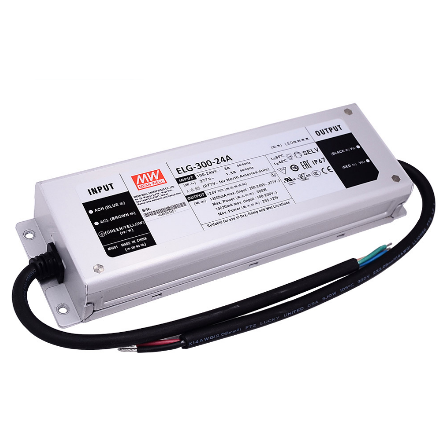 Mingwei LED constant current switching power supply ELG-300-12A/24A 12V24V adjustable lighting