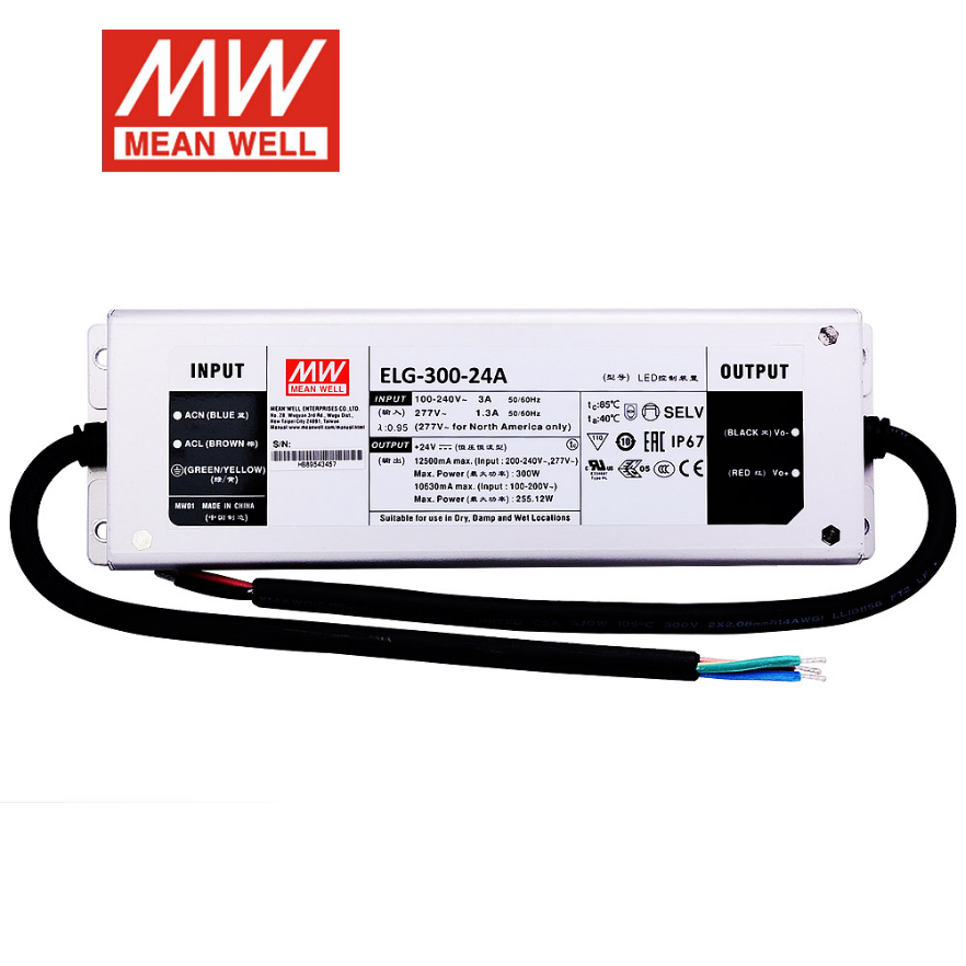 Mingwei LED constant current switching power supply ELG-300-12A/24A 12V24V adjustable lighting