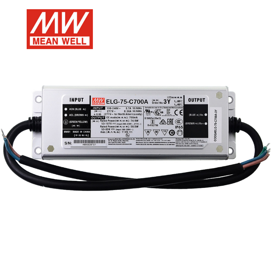 Mingwei ELG-75 waterproof LED constant current drive 12/24/36/42/48 switching power supply A/B/DA/D2