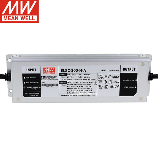 Mingwei switching power supply ELGC-300-L/M/H-/A/AB/ADA type 300W constant power LED waterproof IP67