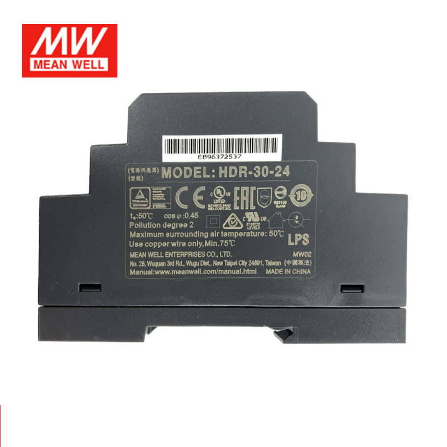 MEAN WELL HDR-30-5/12/15/24/48V Guideway DC switching power Supply 30W Small volume step DR30