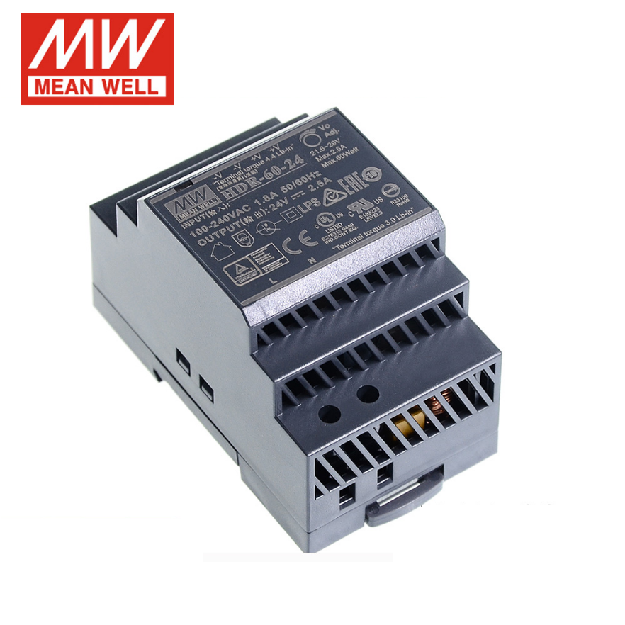 MEAN WELL HDR-60 rail type 5V/12V/24V switching power supply 15/48 rail type 60W DC DR60 transformer