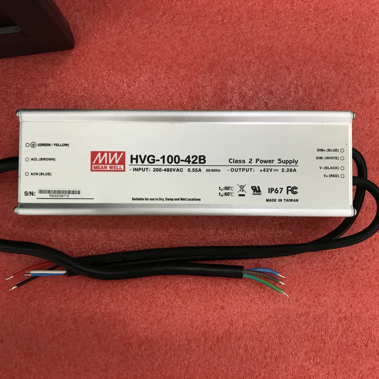 Mingwei Power supply HVG-100-24A/36A/42A/48A/54A/48B 100W dimming constant current LED driver