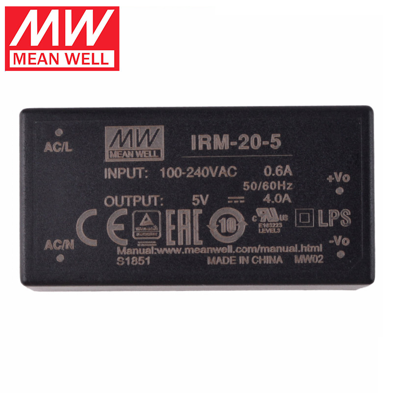 MEAN WELL IRM-20 Switching power Supply 20W module 3.3V5V12V15V24V Isolated power supply AC to DC