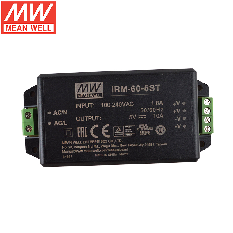 MEAN WELL IRM-60 Switching power supply 60W module 12V/24V Subminiature AC-DC 5V15V48V terminal ST