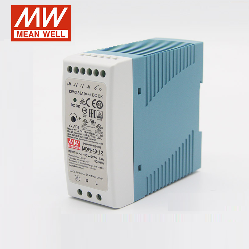 MEAN WELL MDR-40 Rail type 40W switching power supply 5V 12V 24V 48V Small volume plastic housing