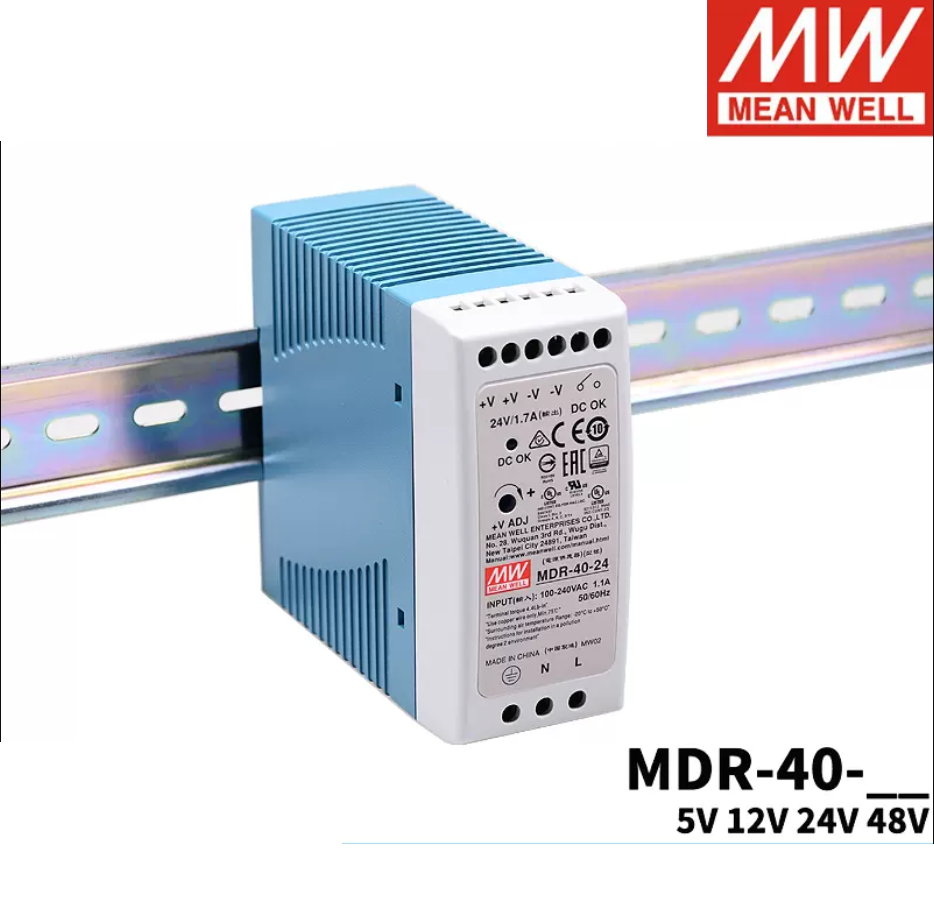 MEAN WELL MDR-40 Rail type 40W switching power supply 5V 12V 24V 48V Small volume plastic housing