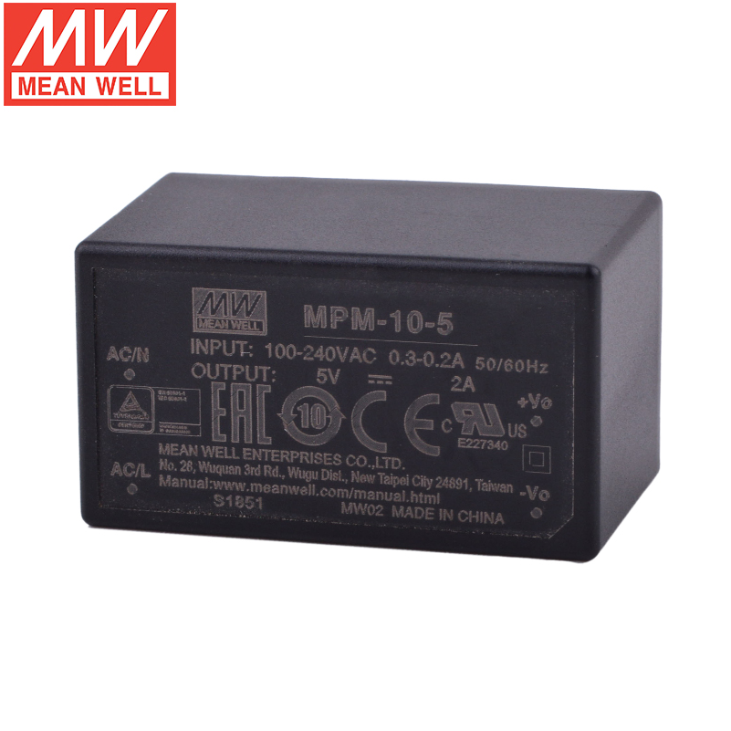 MEAN MELL  MPM-10 Switching Power Supply 10W 3.3/5/12/15/24V Enclosed medical power module