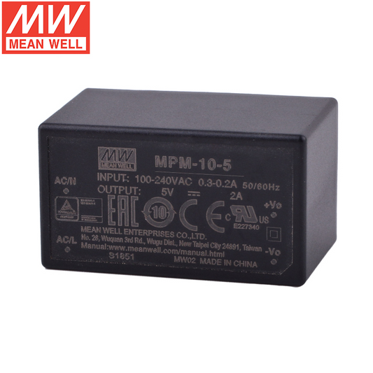 MEAN MELL  MPM-10 Switching Power Supply 10W 3.3/5/12/15/24V Enclosed medical power module