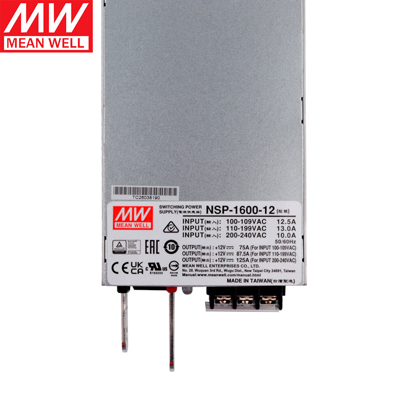 NSP-1600-12/24/36/48V Taiwan Ming Wei Switching Power Supply 1600W Power Supply with Single Output