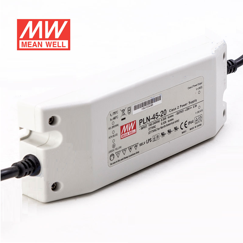 Taiwan Mingwei LED lamps special switching power supply PLN-45-27 45W 27V 1.7A constant current with PFC