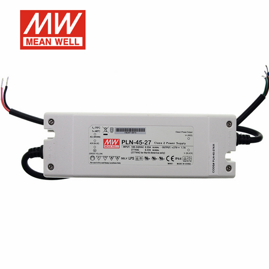 Taiwan Mingwei LED lamps special switching power supply PLN-45-27 45W 27V 1.7A constant current with PFC