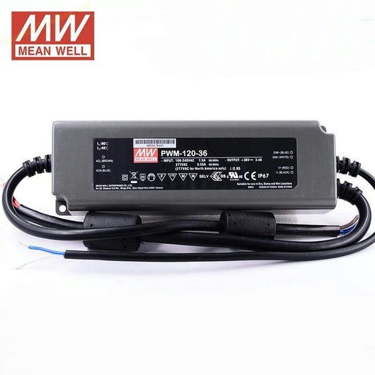 Bright weft LED switching power supply PWM-120-12/24 120W output IP67 waterproof DA2 Dimming 36/48