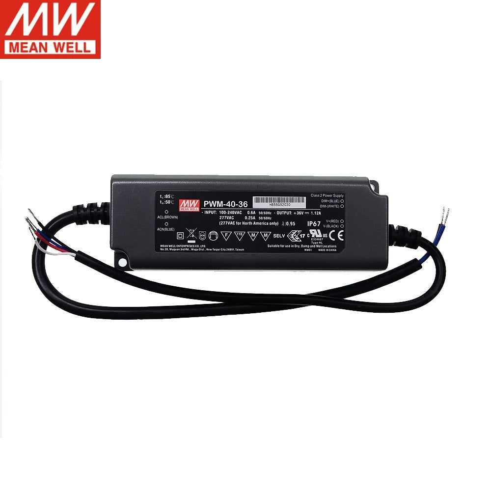 46/5000 Ming Weft switching power supply PWM-40-24/36/12/48 40W constant voltage PWM signal output IP67 waterproof PFC