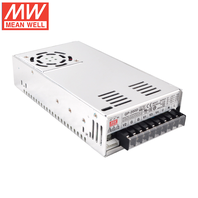 MEAN WELL QP-200D 200F /5V15A/12V4A/24V3A/-12V0.7A Quad switching power supply 200W Quad Output with PFC Function