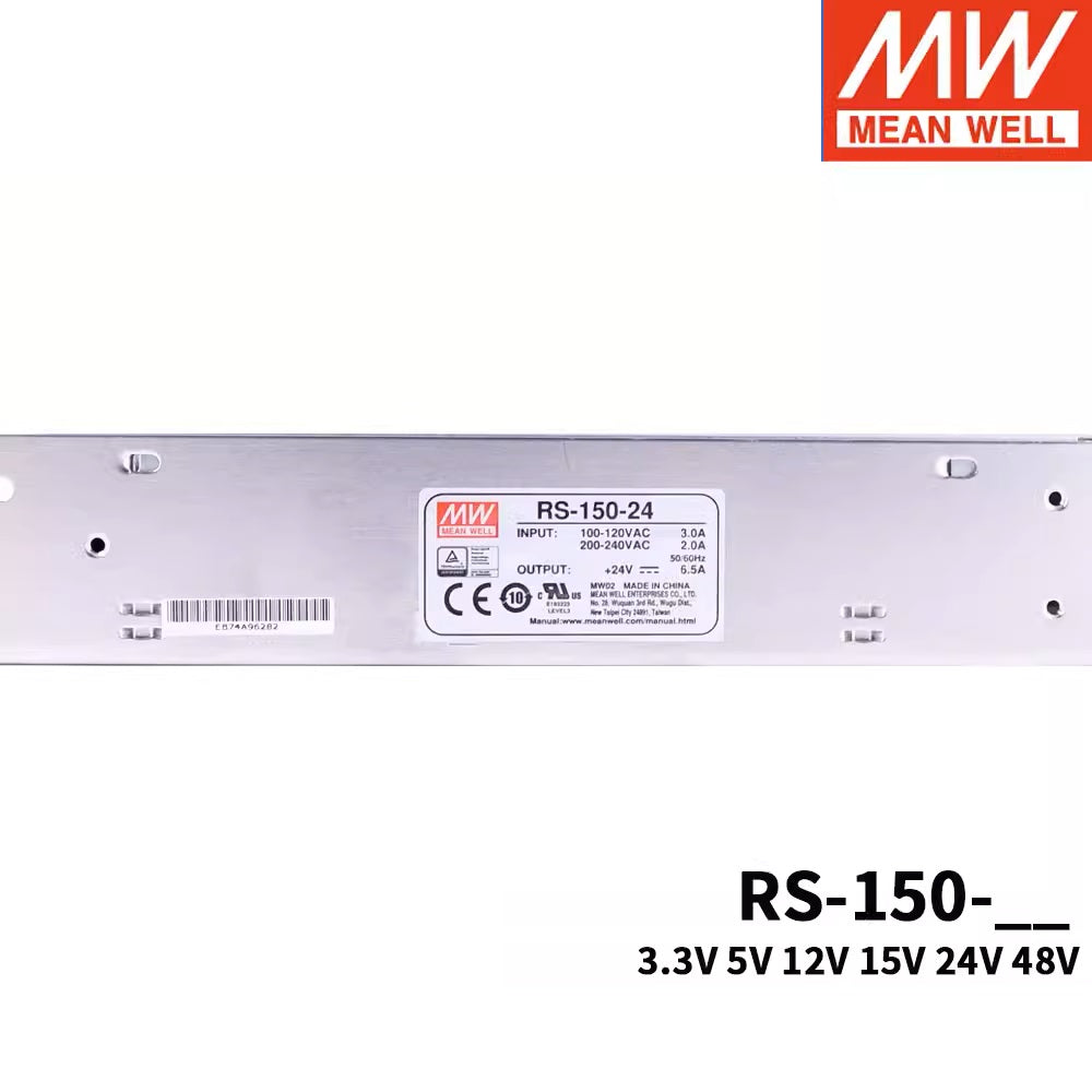 MEAN WELL RS-150 series RS-150-3.3 RS-150-5 RS-150-12 RS-150-15 RS-150-24 RS-150-48 150W Single Output Switching Power Supply