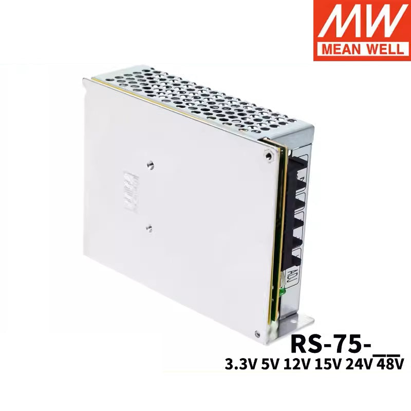 MEAN WELL RS-75 RS-75-3.3 RS-75-5 RS-75-12 RS-75-15 RS-75-24 RS-75-48 75W Single Output Switching Power Supply RS-75 series