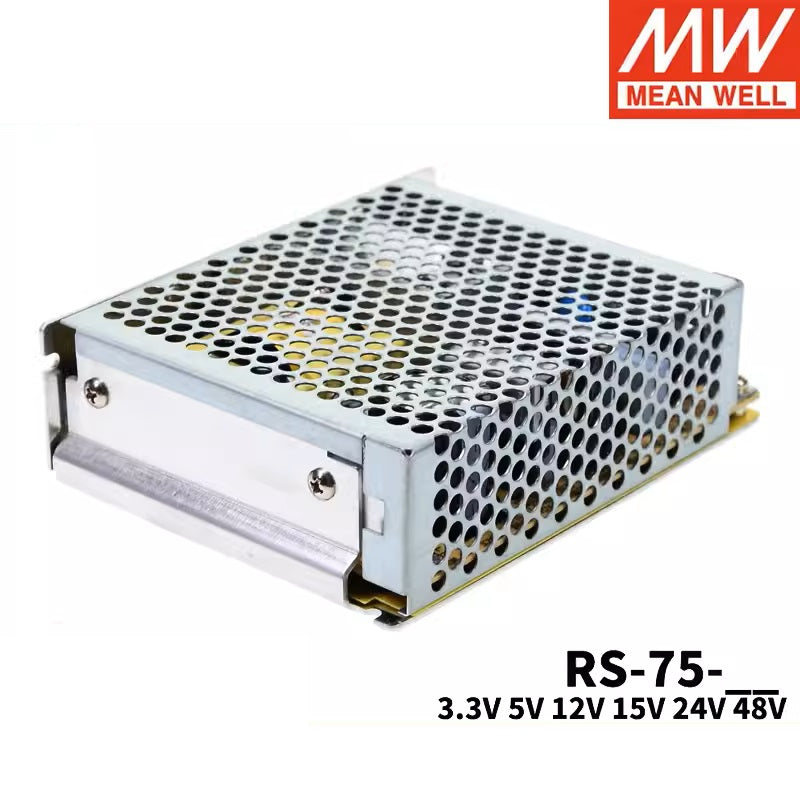 MEAN WELL RS-75 RS-75-3.3 RS-75-5 RS-75-12 RS-75-15 RS-75-24 RS-75-48 75W Single Output Switching Power Supply RS-75 series