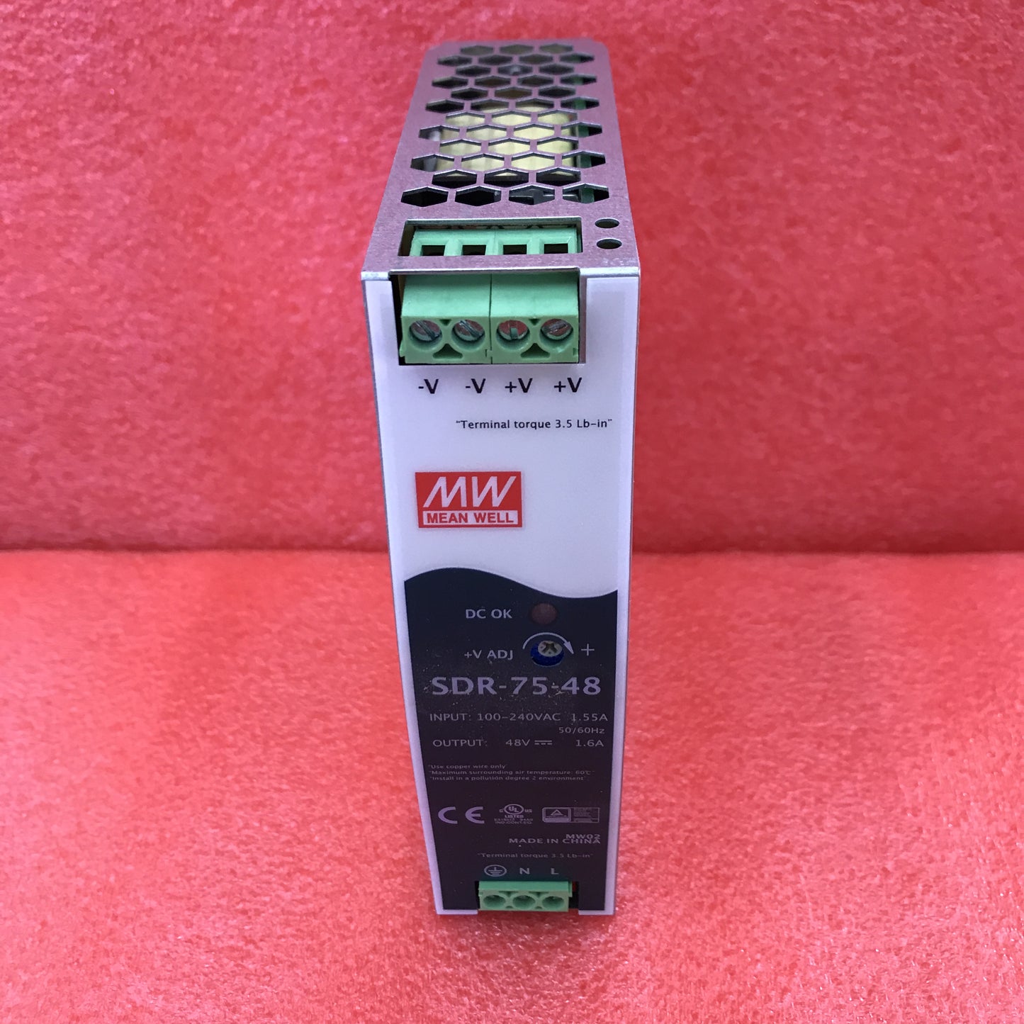 MEAN WELL Switching power supply SDR-75 75W 12/24/48V ultra-thin guide rail industrial control voltage regulation