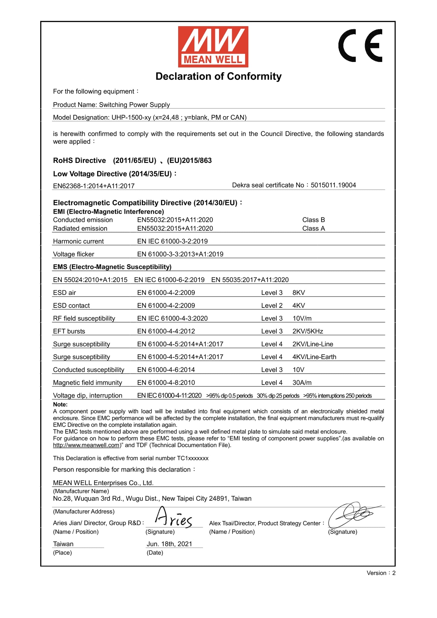 MEAN WELL UHP-1500 UHP-1500-24 UHP-1500-48 MEANWELL UHP 1500 1500W