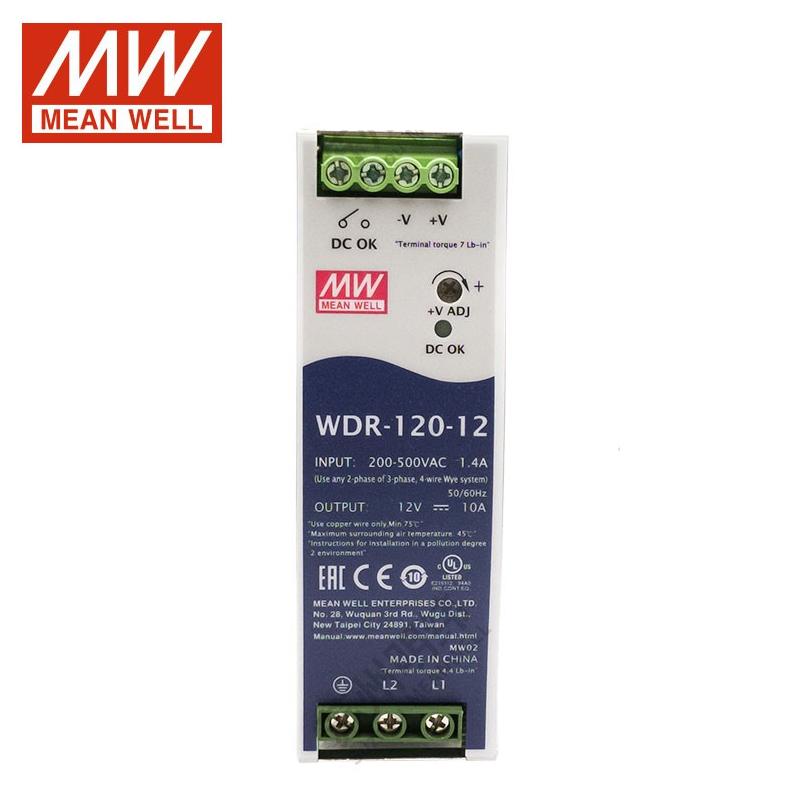 MEAN WELL  WDR-120 rail switching power supply 220V380V to 12V/24V/48V motor drives the PFC DR