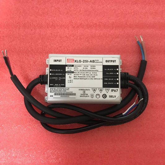Taiwan Ming Wei switching power supply XLG-25-A/AB 25W constant power LED driver IP67 protection with PFC