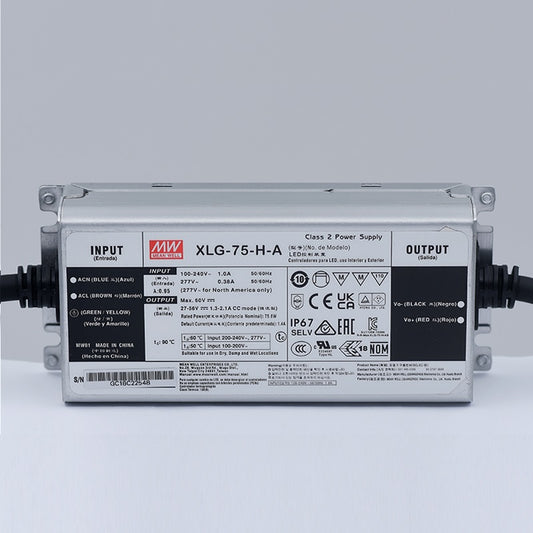 Mingwei LED Power supply XLG-75-H-A 75W constant power 12/24V or L/H type A/AB LED driver